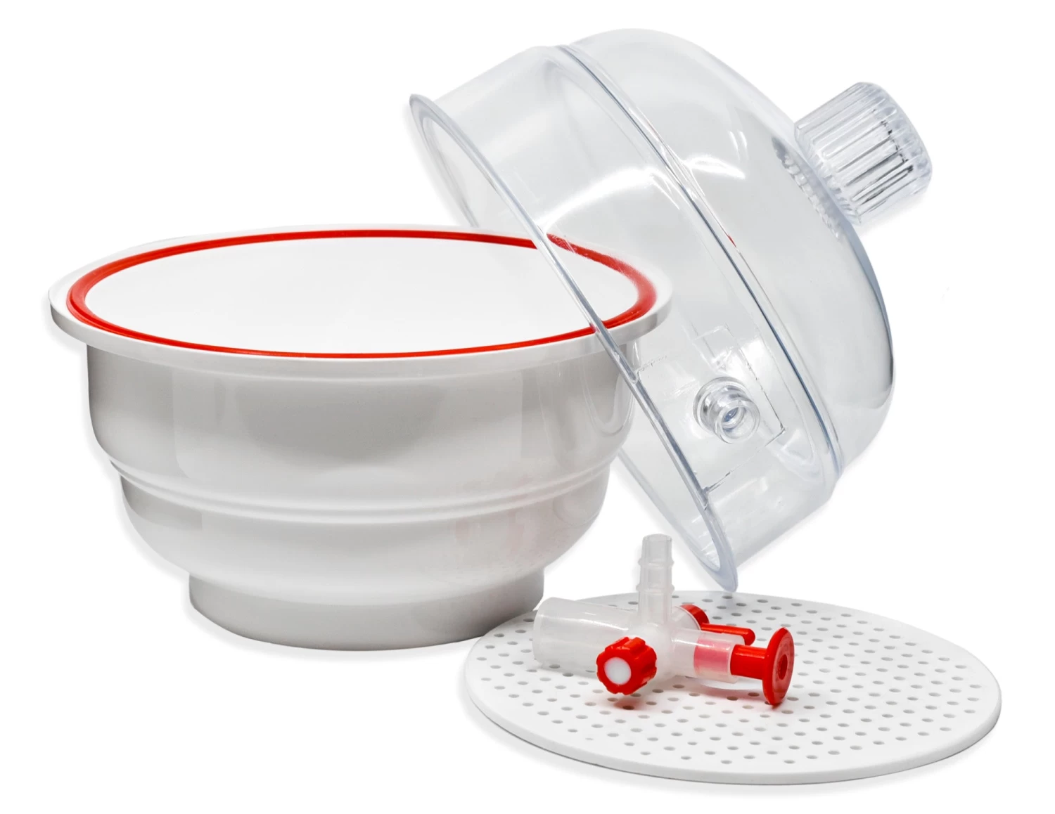 Desiccator Vacuum, 15cm - With Stopcock - Polypropylene And Polycarbonate 2 Desiccator Vacuum, 15cm - With Stopcock - Polypropylene And Polycarbonate - Image 2