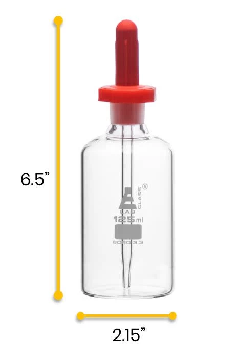 Dropping Bottle, 125mL - Transparent - Borosilicate Glass 3 Dropping Bottle, 125mL - Transparent - Borosilicate Glass - Image 3