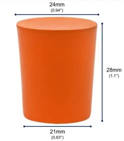 10PK Rubber Stoppers - 21mm Bottom, 24mm Top, 28mm Length - Solid 7 10PK Rubber Stoppers - 21mm Bottom, 24mm Top, 28mm Length - Solid -Laboratory Instrument Store lob8rvxhb5puebuho04z