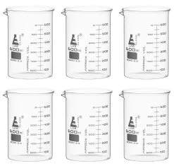 6PK Beakers, 600ml - ASTM - Low Form - Graduated - Borosilicate Glass