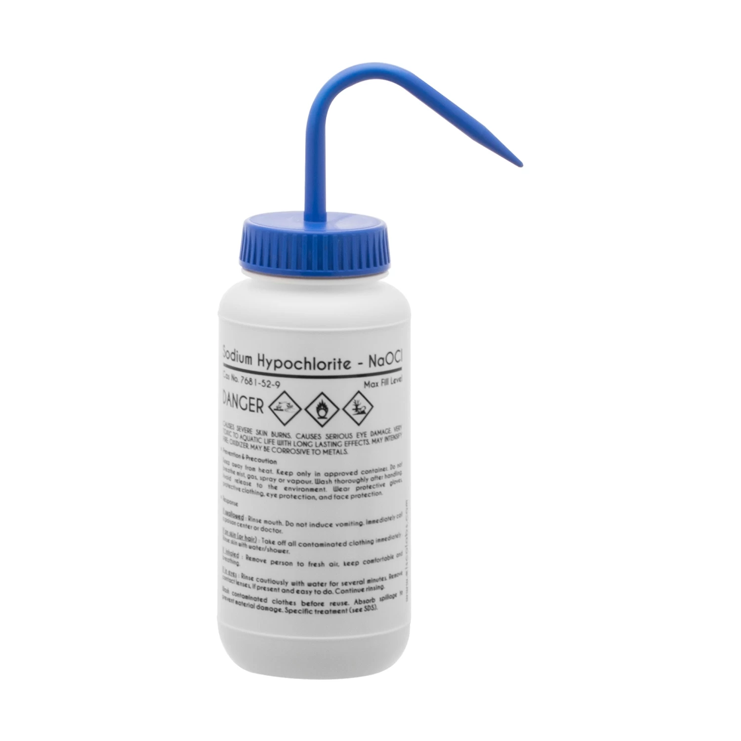 Sodium Hypochlorite (Bleach) Wash Bottle, 500ml - Polyethylene - One Color 2 Sodium Hypochlorite (Bleach) Wash Bottle, 500ml - Polyethylene - One Color - Image 2