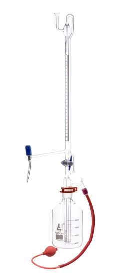 Automatic Zero Burette, 25mL - Class B - With Intermediate Stopcock & Schellbach Stripe - Borosilicate Glass