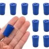 10PK Neoprene Stoppers, 2 Holes - Blue - Size: 13mm Bottom, 16mm Top, 24mm Length