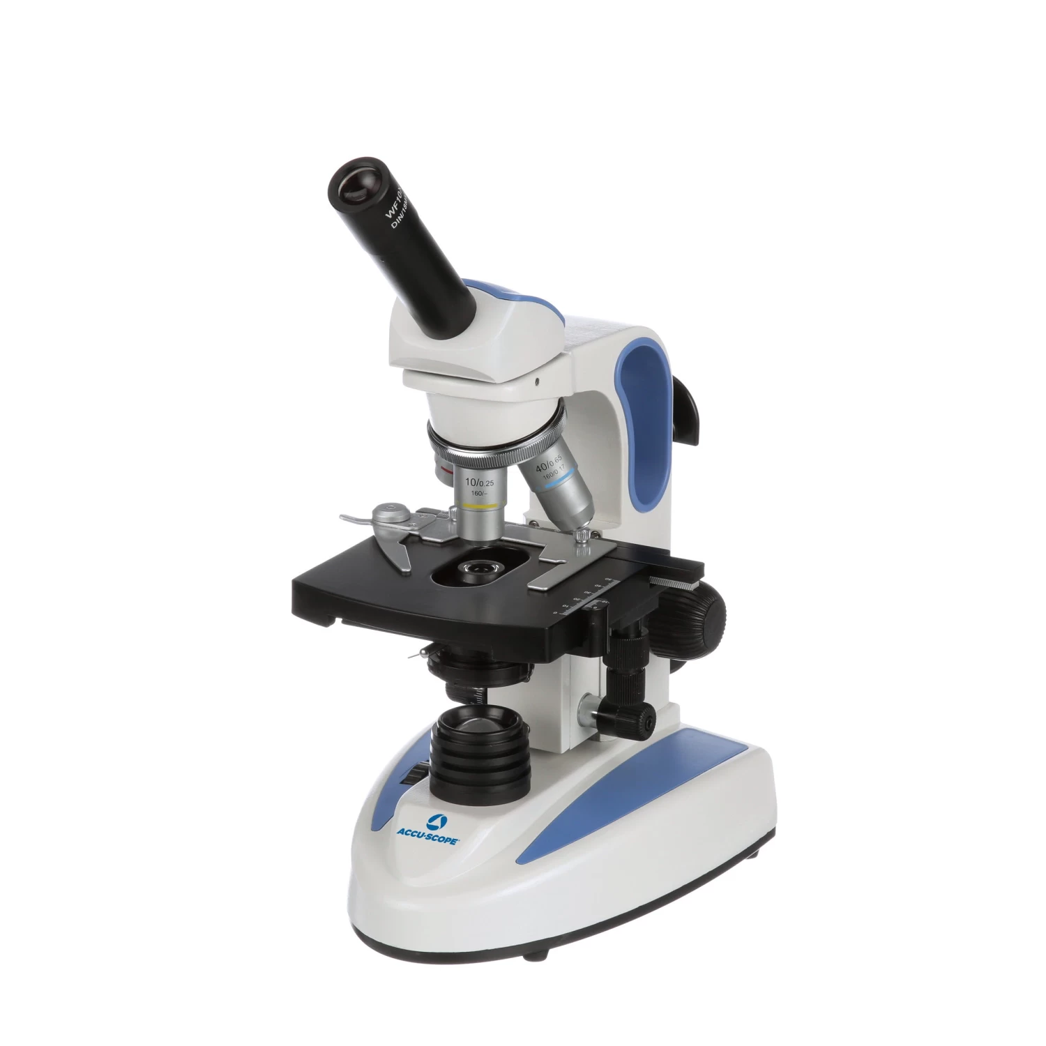 Microscope EXM-151 - Monocular Head, 40-1000X Magnification, Mechanical Stage, Iris Diaphragm, Cordless LED Illumination 1 Microscope EXM-151 - Monocular Head, 40-1000X Magnification, Mechanical Stage, Iris Diaphragm, Cordless LED Illumination