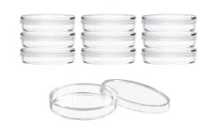 10PK Disposable Petri Dish With Lid - Sterile - 60x15mm - Polystyrene - Triple Vented - Transparent