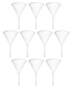 10PK Filter Funnel, 3.6" - Polyethylene Plastic - Chemical Resistant