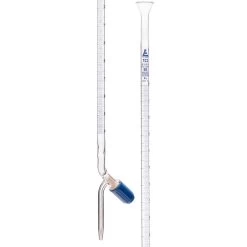Burette, 10mL - Class B - With PTFE Needle Valve Rotaflow Stopcock - Blue Graduations - Borosilicate Glass