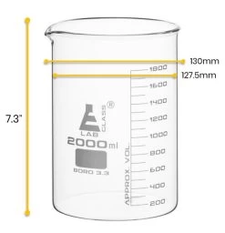 Beaker, 2000ml - Low Form - Graduated - Borosilicate Glass -Laboratory Instrument Store mwrmpnwtmxd27kiqrnrj