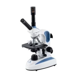 Teaching Microscope EXM-150 -I - Dual View Head, 40-1000X Magnification, Mechanical Stage, Iris Diaphragm, Cordless LED Illumination