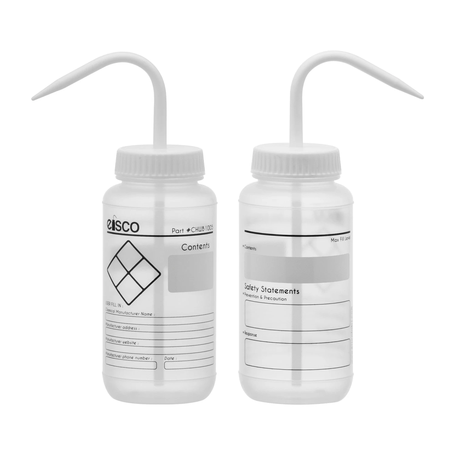 2PK Chemical Wash Bottle, Blank Labels, 500ml - Wide Mouth, Self Venting, Low Density Polyethylene - Performance Plastics By 2 2PK Chemical Wash Bottle, Blank Labels, 500ml - Wide Mouth, Self Venting, Low Density Polyethylene - Performance Plastics By - Image 2