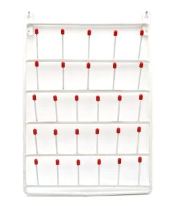 Wall-Mountable Test Tube Draining Rack - Holds 28 Tubes - Vinyl-Coated Steel