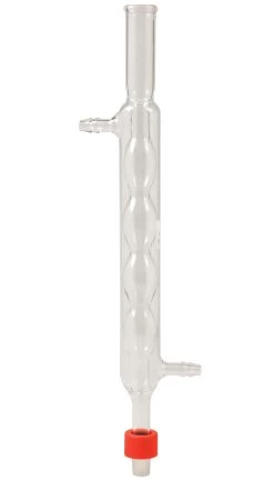 Bulb Condenser, 200mm, Screw Thread, Cone Size 14/23, Socket Size 14/23, Borosilicate Glass -