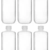 6PK Reagent Bottles, 500ml - Narrow Neck With Screw Cap - Polypropylene