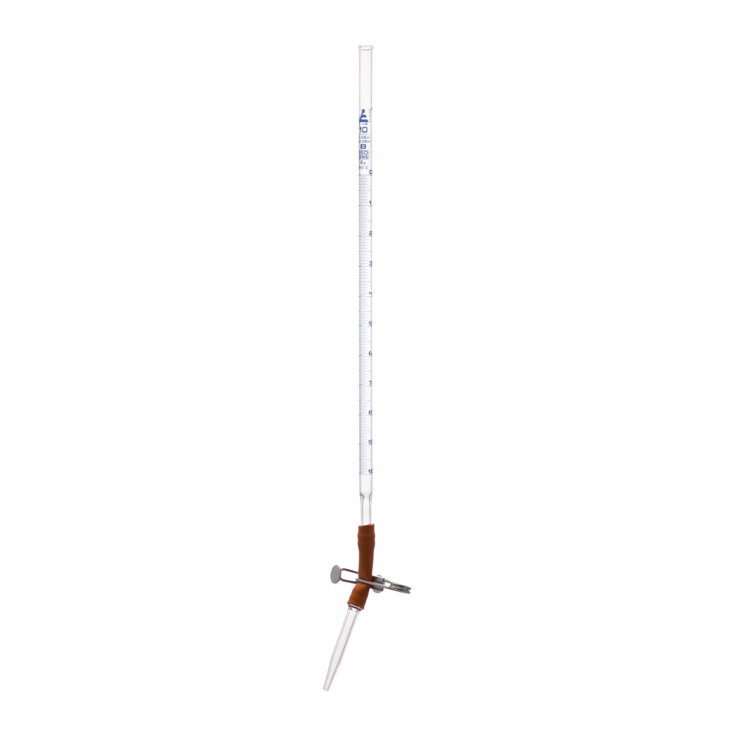 Burette, 10mL - Class B - With Pinch Clip - Borosilicate Glass 2 Burette, 10mL - Class B - With Pinch Clip - Borosilicate Glass - Image 2