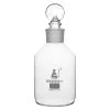 Reagent Bottle, 2000mL - Clear - Wide Neck - With Interchangeable Glass Penny Stopper - Borosilicate Glass