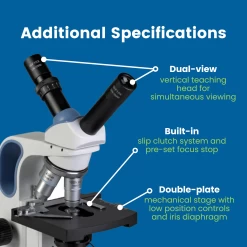 Teaching Microscope EXM-150 -I - Dual View Head, 40-1000X Magnification, Mechanical Stage, Iris Diaphragm, Cordless LED Illumination -Laboratory Instrument Store opvrtyi2gzkgmq1al3pq