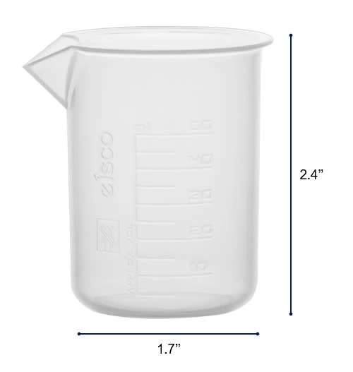 12PK Plastic Beakers, 50ml - Polypropylene - Raised Graduations 5 12PK Plastic Beakers, 50ml - Polypropylene - Raised Graduations - Image 5