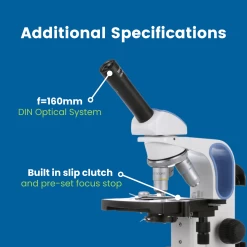 Microscope EXM-150-MS - Monocular Head, 40-400X Magnification, Mechanical Stage, Cordless LED Illumination -Laboratory Instrument Store otc4cp4g8wcmex93tezb