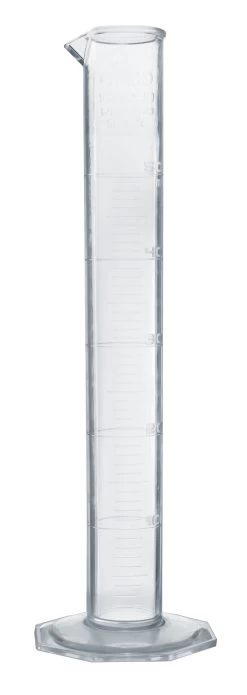Graduated Cylinder, 50mL - Class B - Octagonal Base - Raised Graduations - TPX Plastic
