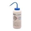 Wash Bottle For Sodium Hypochlorite (Bleach), 1000ml - Labeled With Color Coded Chemical & Safety Information (2 Color)- Wide Mouth, Self Venting, LDPE - Performance Plastics By