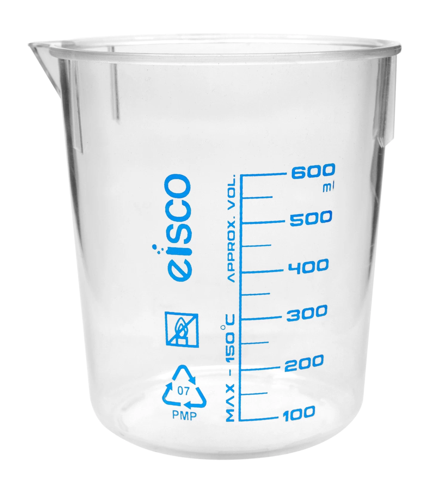 Beaker, 600ml - TPX Plastic - Screen Printed Graduations - With Spout 1 Beaker, 600ml - TPX Plastic - Screen Printed Graduations - With Spout