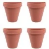 PotBuddy Magnetic Plant Pots, 4pcs - For Fridge, Whiteboard, Window - Terracotta Color - Includes Adhesive Mounting Discs