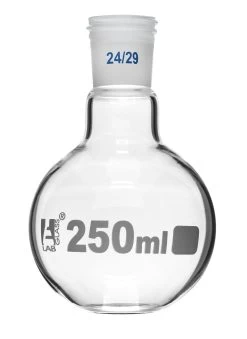 Boiling Flask With 24/29 Joint, 250ml - Flat Bottom, Interchangeable Screw Thread Joint - Borosilicate Glass -