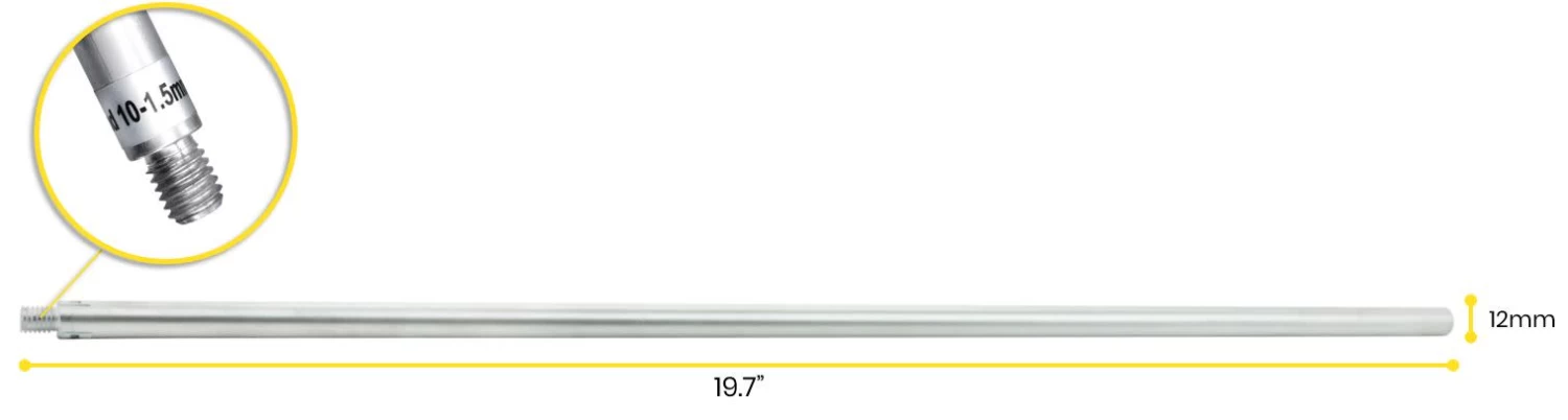 Retort Stand Rod, 19.8" (50cm) - Aluminum - 10 X 1.5mm Thread 3 Retort Stand Rod, 19.8" (50cm) - Aluminum - 10 X 1.5mm Thread - Image 3