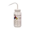Wash Bottle For Ethanol, 500ml - Labeled With Color Coded Chemical & Safety Information (4 Colors) - Wide Mouth, Self Venting, Low Density Polyethylene -