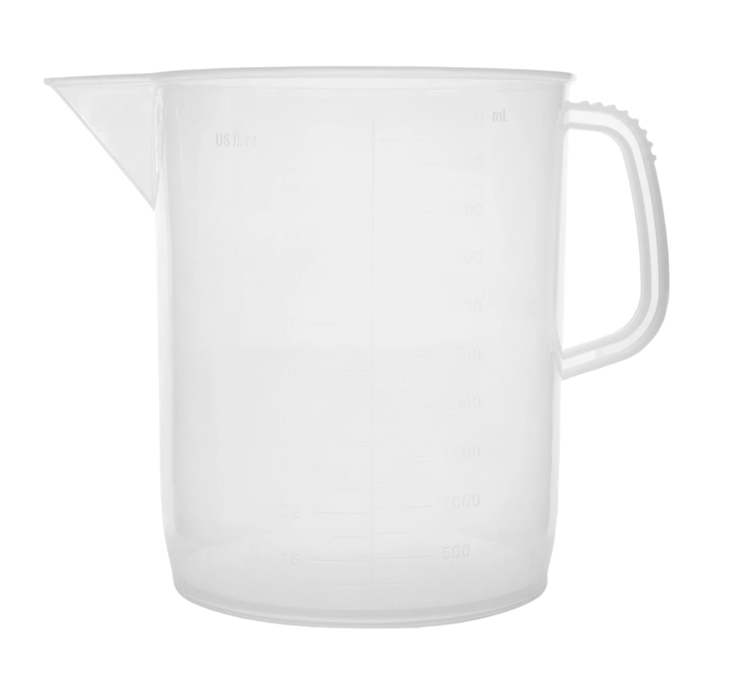 Measuring Jug, 5000ml - Short Form, Euro Design - Polypropylene Plastic - Raised Graduations 1 Measuring Jug, 5000ml - Short Form, Euro Design - Polypropylene Plastic - Raised Graduations