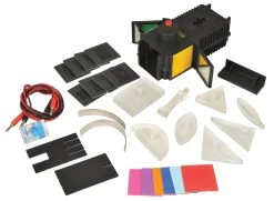 Deluxe Optics Kit - Mirrored Light/Ray Box & 29 Optical Components - Includes Manual With 18 Activities