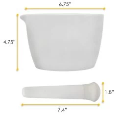 Mortar & Pestle, 750mL - 165mm - Porcelain, Unglazed Grinding Surface 7 Mortar & Pestle, 750mL - 165mm - Porcelain, Unglazed Grinding Surface -Laboratory Instrument Store qrirr4y4xdh2uiaaetst