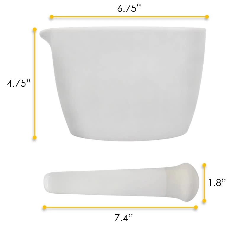 Mortar & Pestle, 750mL - 165mm - Porcelain, Unglazed Grinding Surface 4 Mortar & Pestle, 750mL - 165mm - Porcelain, Unglazed Grinding Surface - Image 4