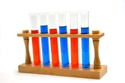 Test Tube Shot Glasses Set With Wooden Stand, (6) 1oz. Laboratory Grade Glass Test Tubes With Durable Wooden Stand