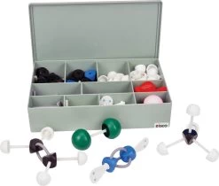 Molecular Model Kit (263 Pieces), VSEPR Model Advanced Set, Organic And Inorganic Chemistry, Multifaced For Complex Arrangements With Double/Triple Bonds, Orbitals With 2 Dots, Large Pieces, Case Incl