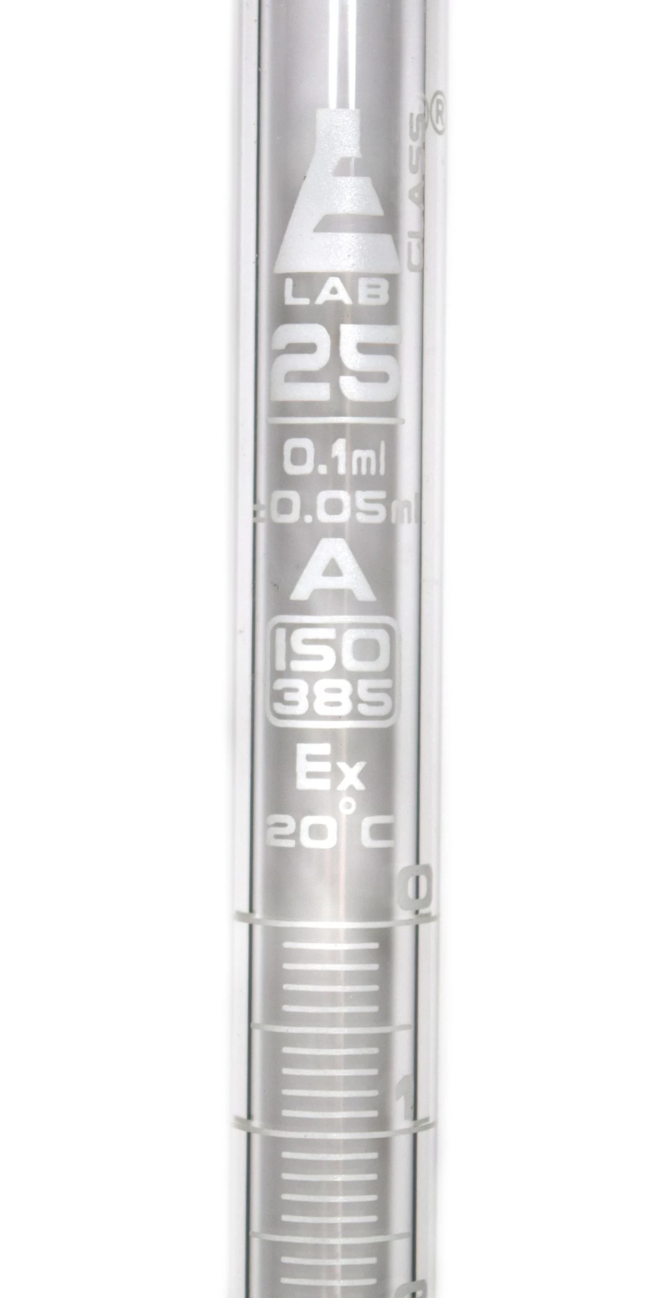 Burette, 25mL - Class A - With PTFE Stopcock - White 0.1mL Graduations - Borosilicate Glass 2 Burette, 25mL - Class A - With PTFE Stopcock - White 0.1mL Graduations - Borosilicate Glass - Image 2