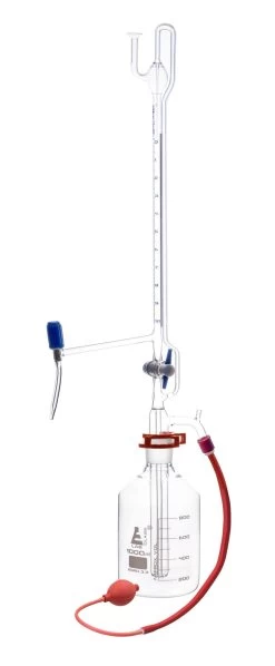 Automatic Zero Burette, 10mL - Class B - With Intermediate Stopcock & Schellbach Stripe - Borosilicate Glass