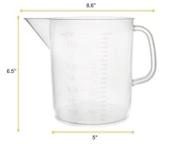 Measuring Jug, 2000ml - Short Form, Euro Design - Polypropylene Plastic - Raised Graduations -Laboratory Instrument Store razydgocjd96owo4r5ue