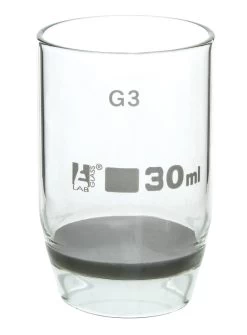 Gooch Crucible, 30mL - With G3 Porosity Sintered Disc - Borosilicate Glass