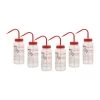 6PK Wash Bottle For Acetone, 500ml - Labeled With Color Coded Chemical & Safety Information (2 Color)- Wide Mouth, Self Venting, Low Density Polyethylene -