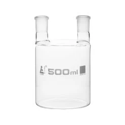Woulff Gas Wash Bottle, 500ml - 2 Necks With 19/26 Sockets - Borosilicate Glass