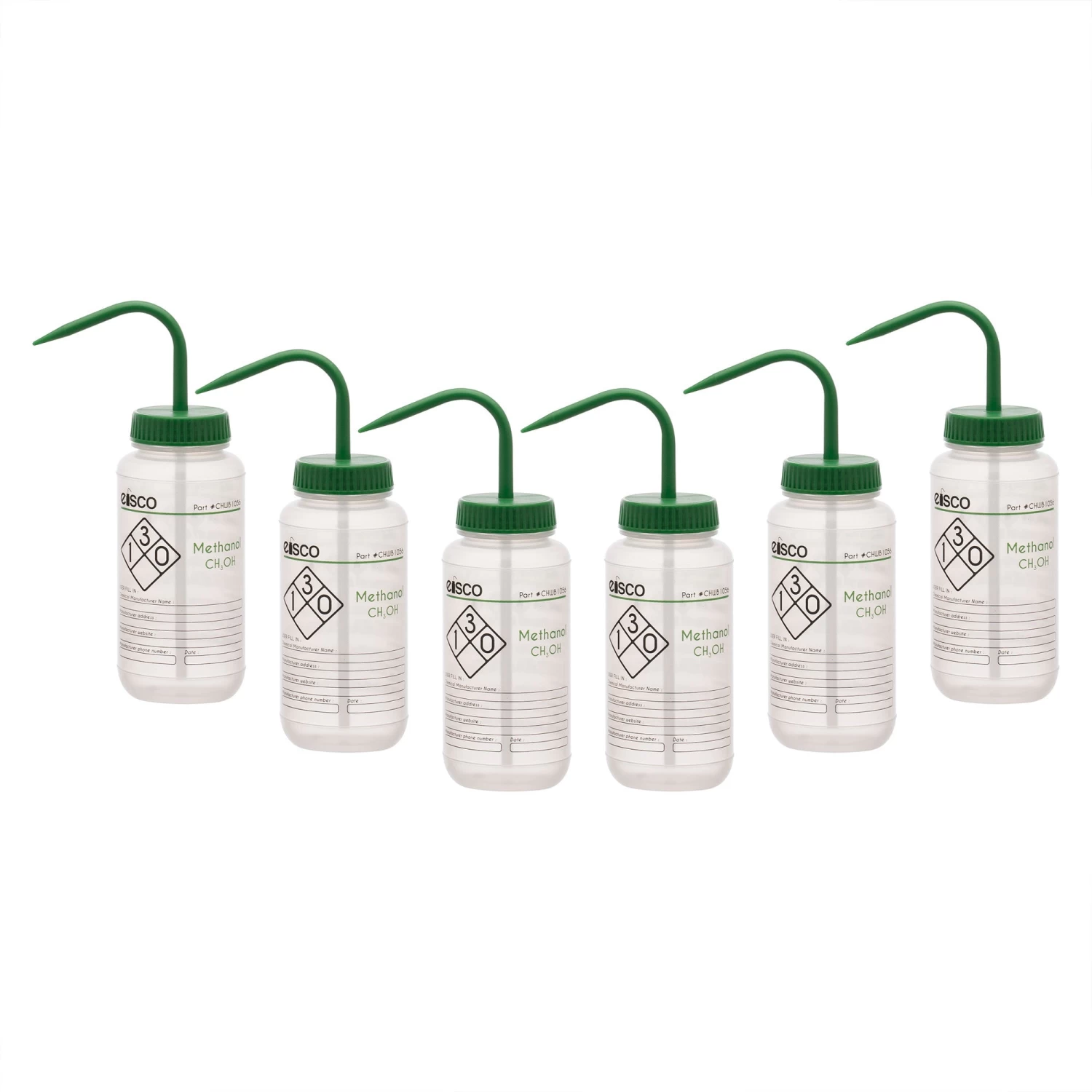 6PK Wash Bottle For Methanol, 500ml - Labeled With Color Coded Chemical & Safety Information (2 Color)- Wide Mouth, Self Venting, Polypropylene - Performance Plastics By 1 6PK Wash Bottle For Methanol, 500ml - Labeled With Color Coded Chemical & Safety Information (2 Color)- Wide Mouth, Self Venting, Polypropylene - Performance Plastics By