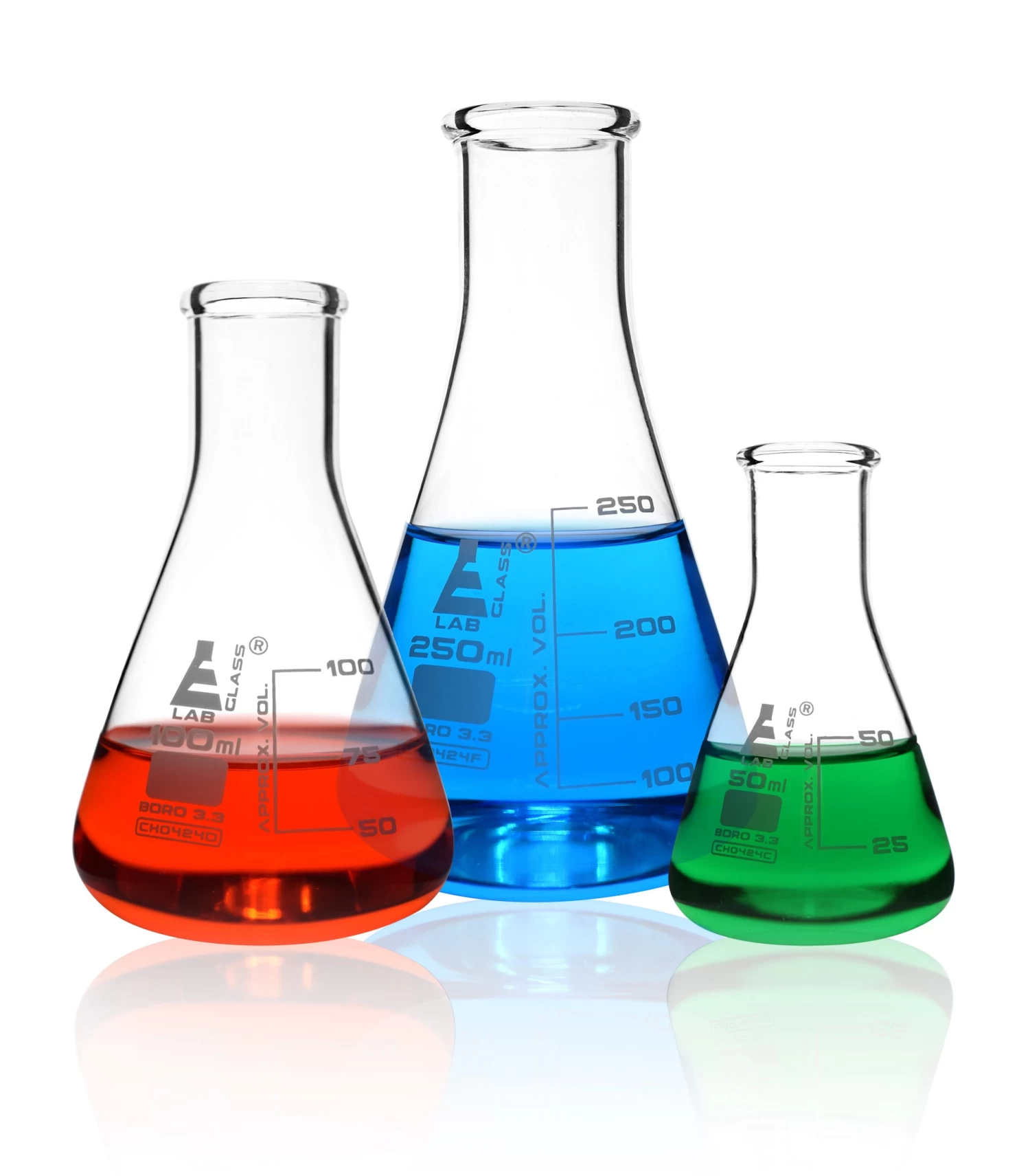 Premium Erlenmeyer Flask Set - 50ml, 100ml & 250ml - Narrow Neck, White Graduations - Superior Durability & Chemical Resistance - Borosilicate 3.3 Glass - 3 Premium Erlenmeyer Flask Set - 50ml, 100ml & 250ml - Narrow Neck, White Graduations - Superior Durability & Chemical Resistance - Borosilicate 3.3 Glass - - Image 3