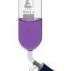 Dropping Funnel, 100mL - Cylindrical, Bent Arm - With Needle Valve Stopcock & 19/26 Plastic Stopper - Borosilicate Glass