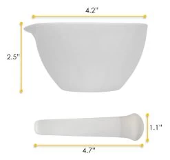 Mortar & Pestle, 150mL - 105mm - Porcelain, Unglazed Grinding Surface -Laboratory Instrument Store swo7e6bumkqcjr2cfqot