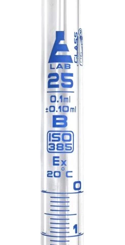 Burette, 25mL - Class B - With Stopcock - Blue Graduations - Borosilicate Glass -Laboratory Instrument Store tj5f2juzfiu8lsdefvc6