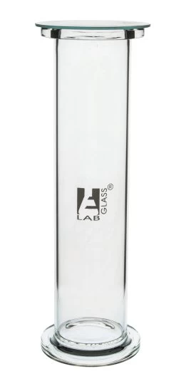 Gas Jar, 20cm X 5cm - Borosilicate Glass - Cylindrical - Heavy Foot & Ground Flange (No Lid)