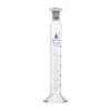 Measuring Cylinder, 50mL - Class A - 14/23 Polypropylene Stopper - Hexagonal Base - Blue Graduations - Borosilicate Glass