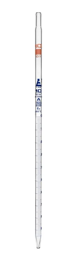 Serological Pipette, 10ml - Class A - Tolerance ±0.050ml- Borosilicate 3.3 Glass