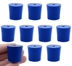 10PK Neoprene Stoppers, 1 Hole - ASTM - Size: #5 - 23mm Bottom, 27mm Top, 25mm Length -Laboratory Instrument Store urv6rgenuthppggtveyb